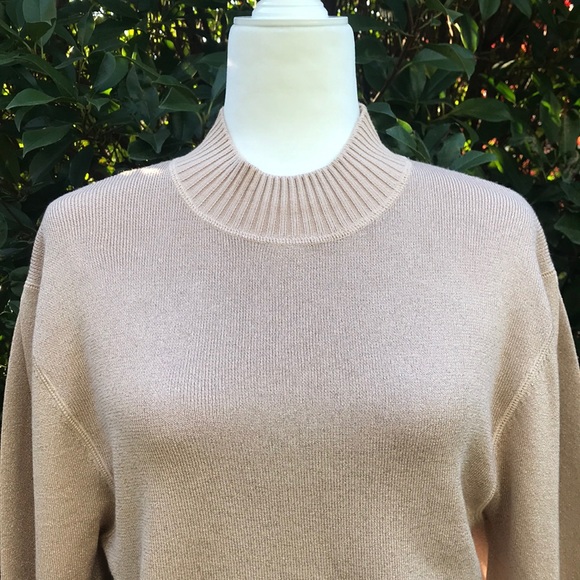 Free People Sparkly Mock Neck Sweater Rose Gold - Picture 4 of 12
